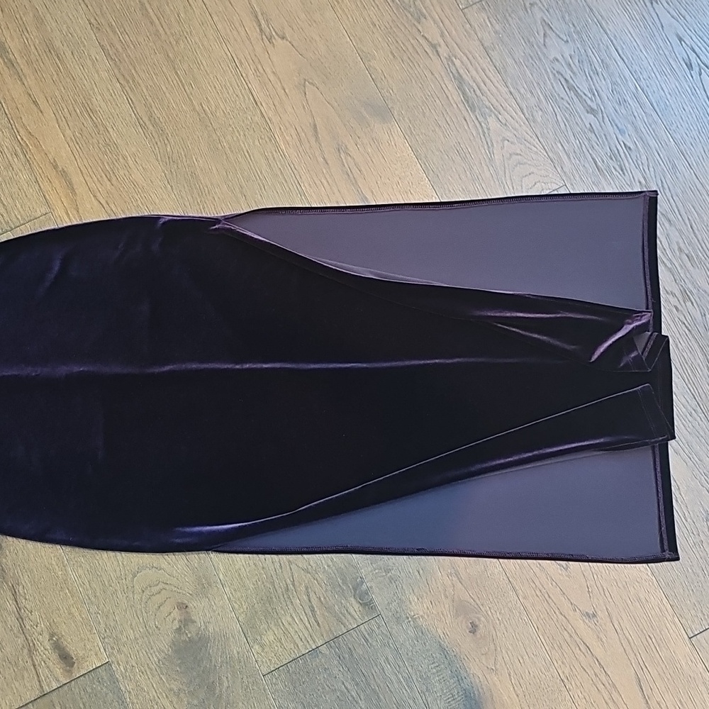 VINTAGE VELVET MIDNIGHT PURPLE FLAME DRESS - Picture 10 of 12